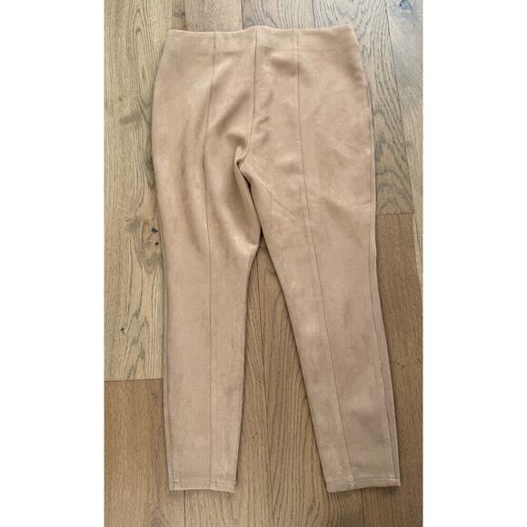 2 Pairs Chico's Vegan Suede Elastic Waist Leggings Gray and Tan 2R (US 12R) - Picture 11 of 11